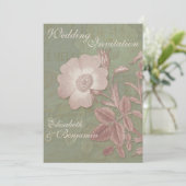 Elegant  Roos Wedding Invitations Kaart (Staand voorkant)