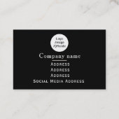 Elegant Roos zwart Visitekaartje (Achterkant)