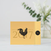 Elegant  Rooster 2017 Briefkaart (Staand voorkant)