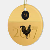 Elegant  Rooster 2017 Monogram O Keramisch Ornament (Links)