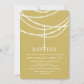 Elegant Rosary Cross Sparkles Baptism Religity Kaart (Voorkant)