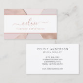 Élégant Rose Abstrait Gold Foil | CARTE DE VISITE (Devant / Derrière)