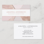 Élégant Rose Abstrait Gold Foil | CARTE DE VISITE (Devant / Derrière)