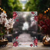 Élégant Rose Acrylique Faire-part de mariage flora