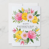 Elégant Rose aquarelle Bonne carte Fête des pères (Dos)