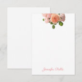 Elégant Rose aquarelle Modèle manuscrit plat (Devant / Derrière)