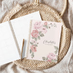 Elégant rose Aquarelle Peony Florals Personnalisé<br><div class="desc">Notre somptueux planificateur de pivoines à l'aquarelle présente nos fleurs peintes à la main dans un rose pâle et poussiéreux clair et rose vif, avec des feuilles vert sauge et de la verdure. Notre design romantique et élégant avec nos fleurs magnifiquement arrangées crée un design unique. Nos fleurs de pivoine...</div>