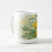 Élégant Rose Aquarelle tasse (Devant gauche)