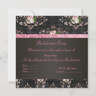 ÉLÉGANT ROSE BACHELORETTE INVITATION imprimé flora