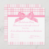 ELÉGANT ROSE BACHELORETTE INVITATION tartan (Devant / Derrière)