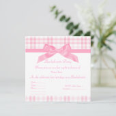 ELÉGANT ROSE BACHELORETTE INVITATION tartan (Debout devant)