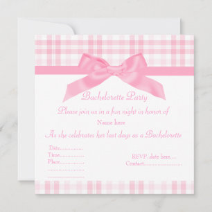 ELÉGANT ROSE BACHELORETTE INVITATION tartan