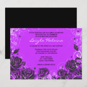 Élégant Rose Bat mitzvah Invitation d'invitation (Devant / Derrière)
