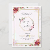 Elégant rose & blanc Faire-part de mariage moderne (Devant)