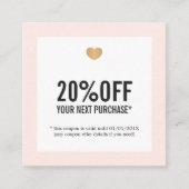 Élégant Rose Blanc Faux Gold Heart Salon Coupon (Devant)