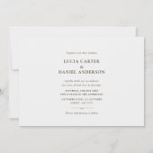 Élégant Rose blanche Faire-part de mariage horizon (Dos)