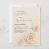 Élégant Rose Blush 3D Faire-part de mariage romant (Devant)