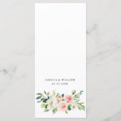 Elégant Rose Blush Flowers Menu Mariage Dîner (Dos)