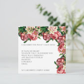 Élégant Rose Blush Je suis désolé carte d'excuses (Debout devant)