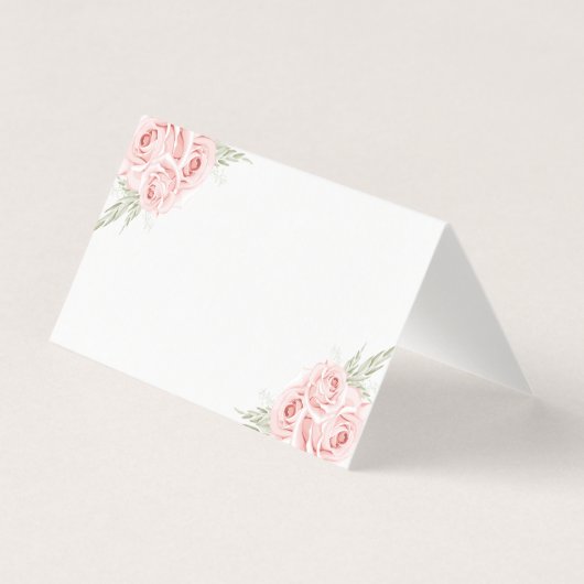 Elégant Rose Blush Rose Floral Mariage Cartes de P (Front)