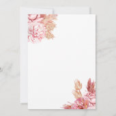 Elégant Rose bohème de douche nuptiale Invitation (Dos)