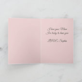 Elégant rose Bonne Carte de Fête des Mères (Intérieur)