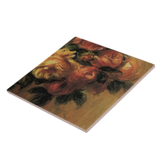 Elegant Rose Bouquet Floral Geel Roze Tegeltje (Zijkant)