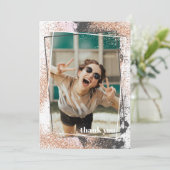 Élégant Rose Carte de remerciements de diplôme d'o (Debout devant)