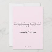 Élégant Rose Carte de remerciements de diplôme d'o (Dos)