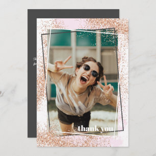 Élégant Rose Carte de remerciements de diplôme d'o