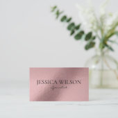 Élégant rose carte de visite dégradé de feuille d' (Debout devant)