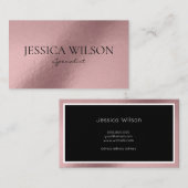 Élégant rose carte de visite dégradé de feuille d' (Devant / Derrière)