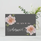 Élégant Rose Chic, Carte Floral Bridesmaid (Debout devant)