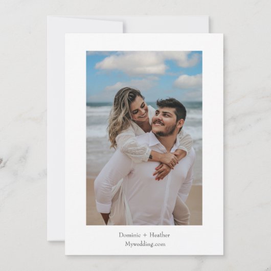 Élégant Rose Chic et Faire-part de mariage photo (Dos)