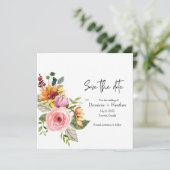 Élégant Rose Chic et Faire-part de mariage photo (Debout devant)