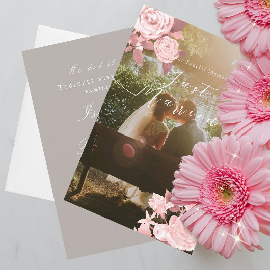 Élégant Rose chic Faire-part Mariage