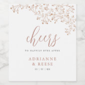 Élégant Rose chic Gold & Black Mariage Étiquette à (Étiquettes simples)