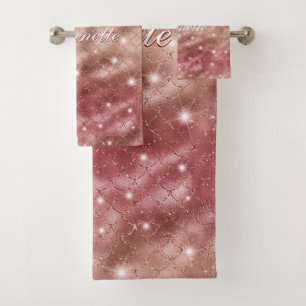 Elégant Rose chic Gold Mermaid Faux Parties scinti