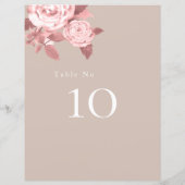 Élégant Rose chic Mariage de sièges cartes (Dos)