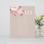 Élégant Rose chic Mariage de sièges cartes (Debout devant)