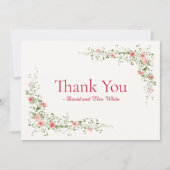 Élégant Rose Christian Mariage Carte de remercieme (Devant)