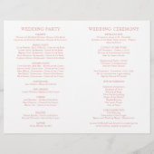 Élégant Rose classique Programmes de mariage d'or (Dos)