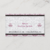 Elégant rose damassé cartes de visite de mode (Dos)