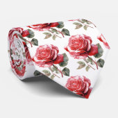 Elégant Rose d'aquarelle Cravate (Roulé)