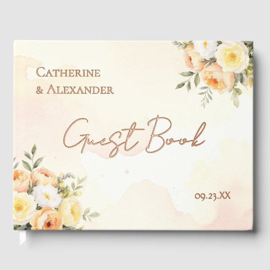 Elégant Rose d'aquarelle Florale Mariage (Recto)