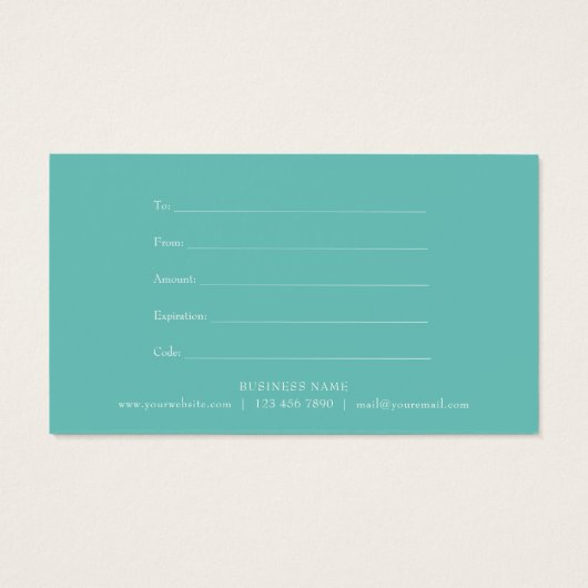 Élégant Rose d'aquarelle Garland certificat cadeau (Dos)