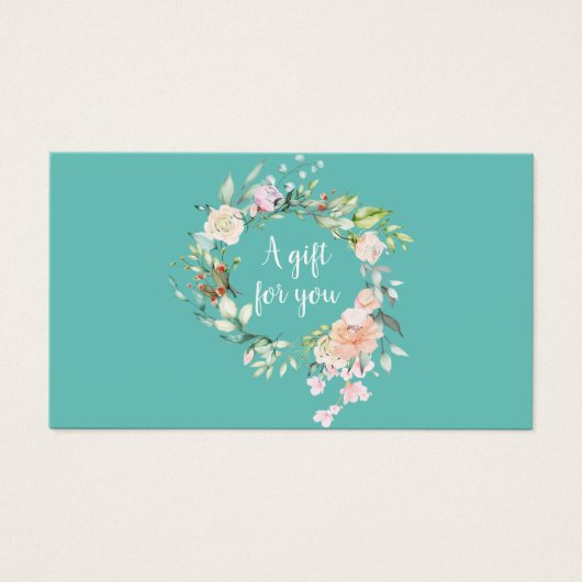 Élégant Rose d'aquarelle Garland certificat cadeau (Devant)