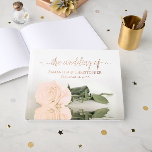 Élégant Rose de pêche légère Moyenne Mariage Poil (Recto ouvert)