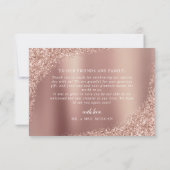 Élégant Rose de script Mariage or Merci (Dos)