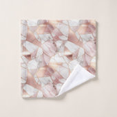 Élégant Rose de verre doré Agate de marbre Motif (Gant de toilette)